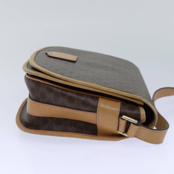 CELINE Macadam Canvas Shoulder Bag Pvc Leather Brown Gold - Picture 5 of 12